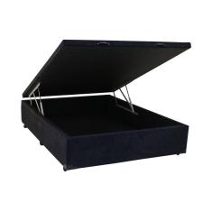 Cama Box Baú Viúva Sonnoforte Luxo Suede Preto com Pistão - 120x203
