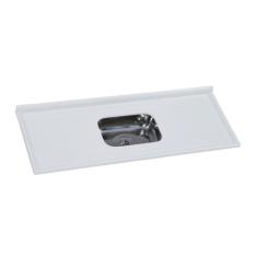 Pia de Cozinha em Mármore Sintético com Cuba em Aço Inox 150cmx55cm Aj