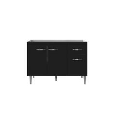 Balcão Gabinete Para Pia Gabriela Sem Tampo 120cm 3 Portas 1 Gaveta - 