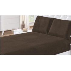 Lençol Casal De Plush Queen Mantinha Soft Com Fronha 3Pçs - BORGON, MA