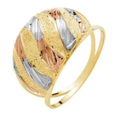 Anel de Ouro 18k Specchio Tricolore - Meu Anel, 16