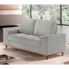 Sofá Ravena Veludo 02 Lugares D28 Meu Sofá Online, B026 VELUDO PRATA