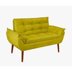 Namoradeira Com fibra Siliconada Suede Amarelo -CASA DA POLTRONA 