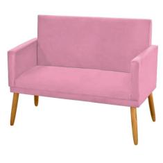 Namoradeira Nina Decorativa 2 Lugares Suede Rosa - Maitê Moda Casa