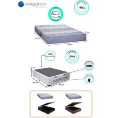 Cama Box Baú Casal + Colchão Sankonfort Espuma Protege Ortopedico 138x