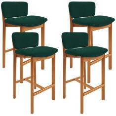 Kit 04 Banquetas Alta Para Cozinha Sala de Jantar Bar Dara L02 Bouclê 