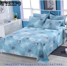 Jogo de Cama 3 peças Micropercal Lençol Casal Sem Elástico + 2 Fronhas