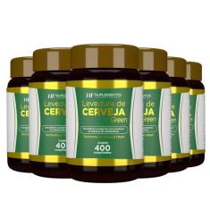 6x levedura de cerveja green hf suplementos 400 comp - HF Suplements