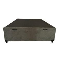 Cama Box Baú Casal Suede Cinza Com Pistão A Gás