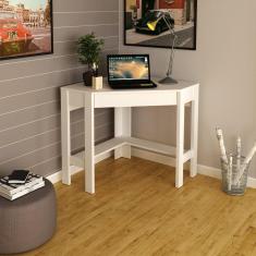 Mesa de Canto para Escritório 1 Gaveta ME4172 Espresso Móveis Branco