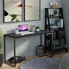 Conjunto Escritório Home Office com Mesa Industrial + Estante Escada Madesa