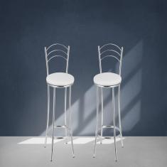 Kit 2 Banquetas Bc26-b A102 Cromada/Branco