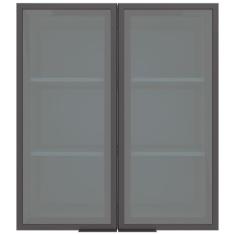 Armário Aéreo Bartira Cristal MDP 15mm com 2 Portas com Vidro e 2 Prateleiras - 80cm de largura