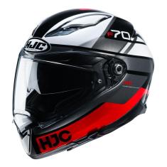 Capacete Hjc F70 Tino Preto Branco E Vermelho 56 [F016]