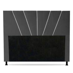 Cabeceira Cama Box Casal King Size Dallas 195cm Suede Cinza