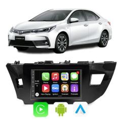 Kit Multimidia Android-Auto/Carplay Corolla 2015 2016 2017 7" Voz Goog