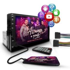 Central Multimídia MP5 1Din Com tela de 7, Bluetooth, USB, Espelha o C