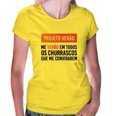 Baby Look Projeto Verão - Foca na Moda, Amarelo, GGG