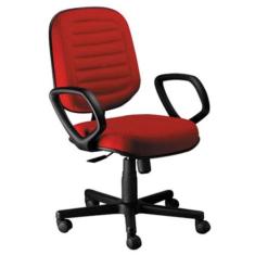 Poltrona Diretor com Braços Linha Blenda Vermelho - Design Office Móve