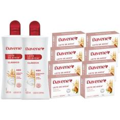 2UN Hidratante Leite De Aveia 400ml e 8 Sabonetes Aveia e Óleo de Amen