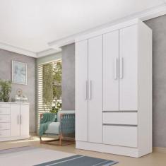 Guarda Roupa Infantil 4 Portas 2 Gavetas Oregon Tcil Móveis Neve