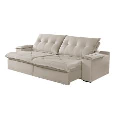 Sofá 2 Lugares Retrátil E Reclinável Martins M-163 Veludo Creme