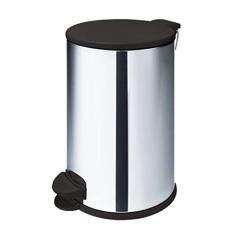 Lixeira de Pedal Aço Inox 12L Com Tampa Preto - Martinazzo, Organize