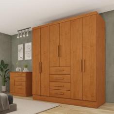 Guarda Roupa Casal 6 Portas 4 Gavetas 180cm Arizona - Tcil Móveis
