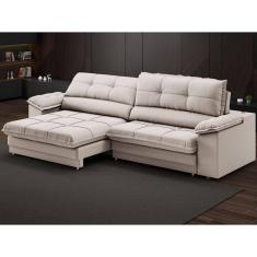 Sofá com Carregador USB Retrátil Reclinável Monaco 2,90m Velosuede - NETSOFAS