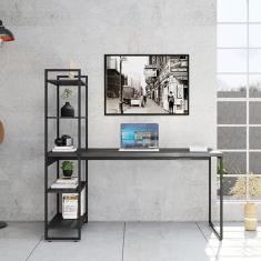 Escrivaninha Preta com Estante Studio 146 cm - Compace