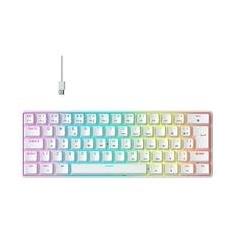 Teclado Mecânico Gamer Hyrax Thunder HCK61, RGB, Switch Red, 100% anti-ghosting, ABNT2, Branco - HCK61W-RED-RGB