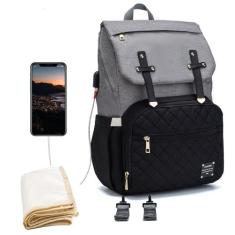 Mochila Maternidade Lequeen Reforçada Grande Cinza Menino, 0, U