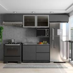 Cozinha Modulada 5 Peças 5 Portas 3 Gavetas com Balcão para Pia Etna -