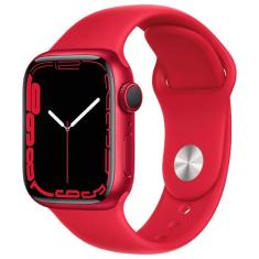 Apple Watch Series 7 (GPS, 41mm) - Caixa de Alumínio (PRODUCT)RED - Pulseira Esportiva (PRODUCT)RED