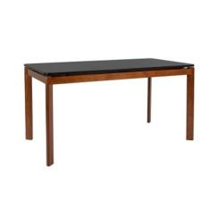 Mesa de Jantar Retangular Flute Preta e Amêndoa 150 cm