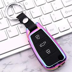 Capa de chaveiro de carro Smart Zinc Alloy Case, apto para audi a3 8p 8v a4 b7 b8 b5 b9 a5 a1 q7 q5 a6 4f c5 c6 c7 c4 tt, chave de carro ABS Smart Car Key Fob