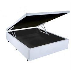 Cama Box Baú Casal Dreams Sintético Branco    + Colchão Casal Dreams Espuma D23 Com EPS 24x138x188