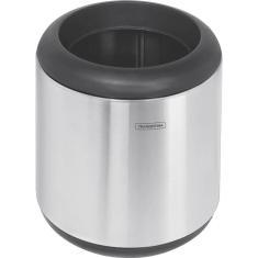 Lixeira Inox Tramontina Cápsula com Acabamento Scotch Brite e Aro e Base em Polipropileno 7 L Tramontina