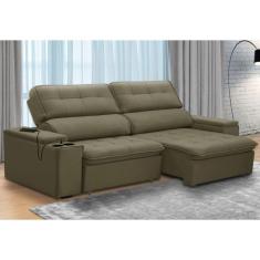 Sofa Ferguile Genebra 3 Lugares Com Porta Para Usb Bege