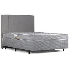 Cama Box com Cabeceira Casal Herval Ortopedic Black, Espuma Alto Suporte, 56x138x188 cm