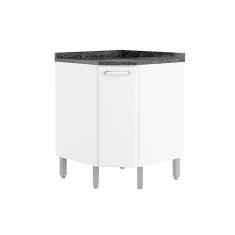Balcão de Cozinha Canto Oblíquo Evidence 7115 1 Porta c/ Tampo 68cm Branco - Bertolini