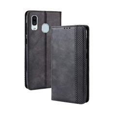 Capa para Samsung Galaxy A20/A30, capa flip carteira de couro para Samsung Galaxy A20/A30, capa magnética retrô para celular, capa carteira com compartimentos para cartão