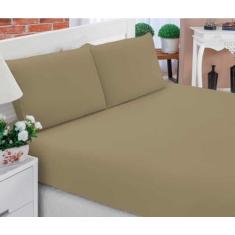Jogo de Lençol De Cama Casal Queen 3 Peças Percal 400 Fios - Luckbaby0