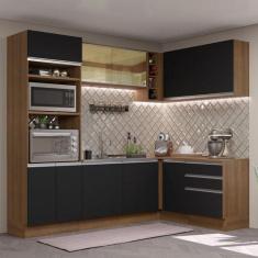 Cozinha Completa de Canto Madesa Glamy 399002 com Armário e Balcão (Se