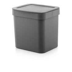 Lixeira Trium Cinza Chumbo 4,7 Litros com Tampa - Marca OU, Chumbo