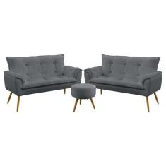 Kit 2 Poltronas Namoradeiras Decorativas Estofadas Para Sala De Estar 