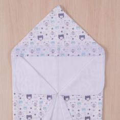 Toalha De Banho Bebê Atoalhada Forrada Com Capuz Para Meninos Super Ma