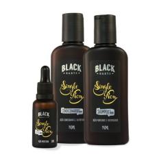Kit Óleo de Barba + Shampoo + Condicionador Black Barts Single Ron