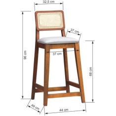 Banqueta Gabi Encosto Anatômico c/ Telinha Sextavada e Assento Estofad