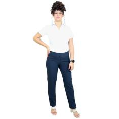 Calça social feminina skinny - Demorgan Uniformes, Marinho, 44